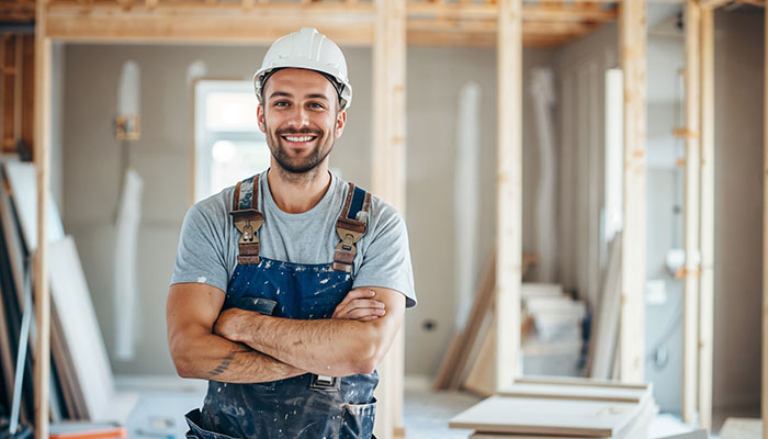 Tradesperson onsite wearing PPE